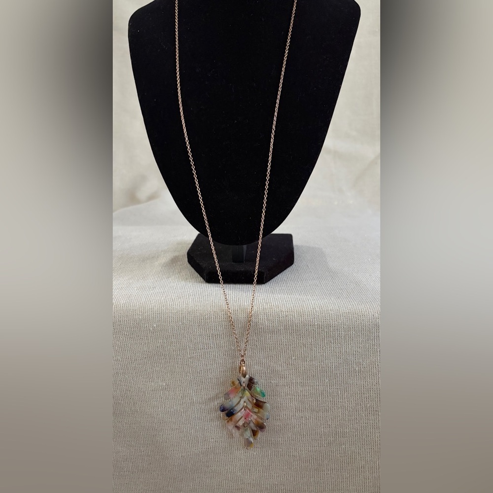 Multicolor Leaf Pendant Necklace - Women Jewelry